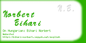 norbert bihari business card